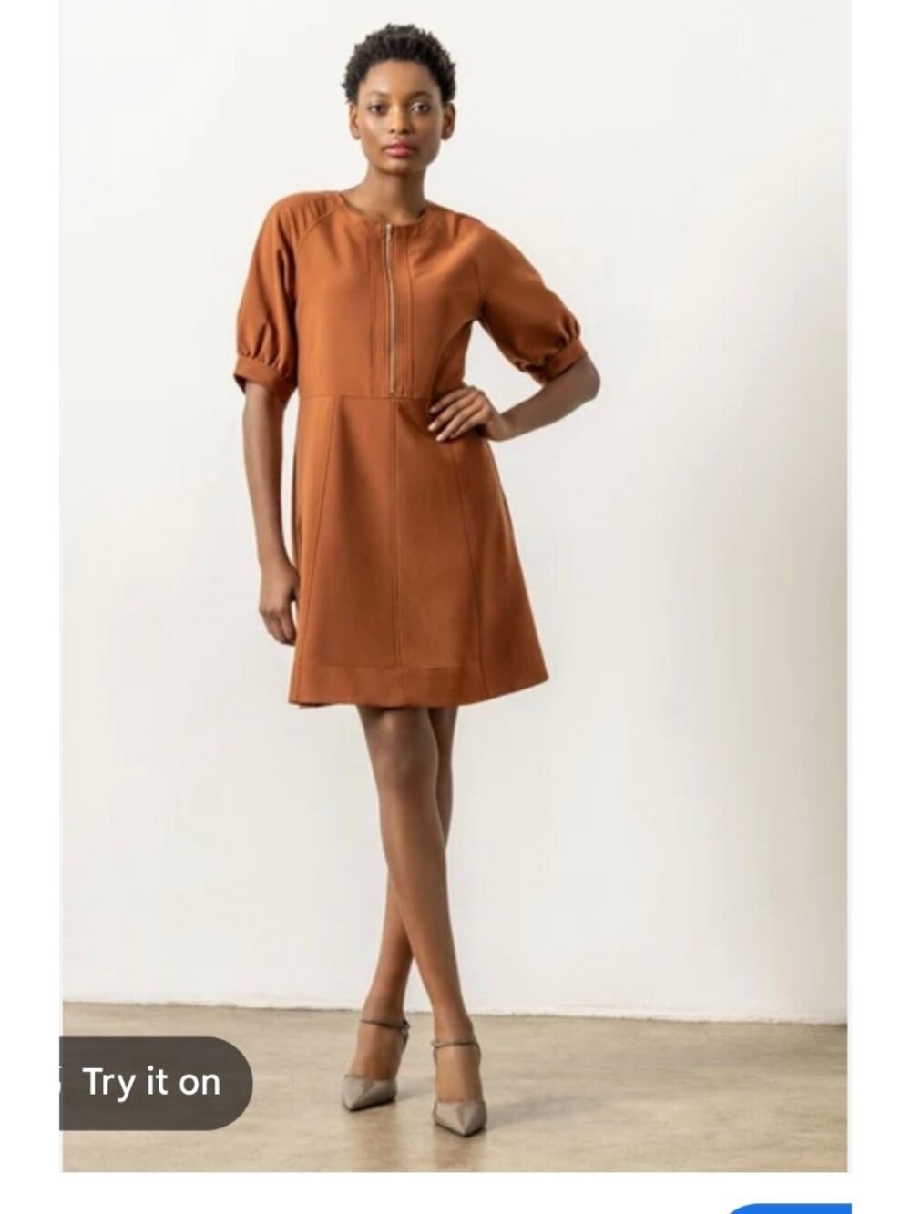 Lilla p zip front flared dress